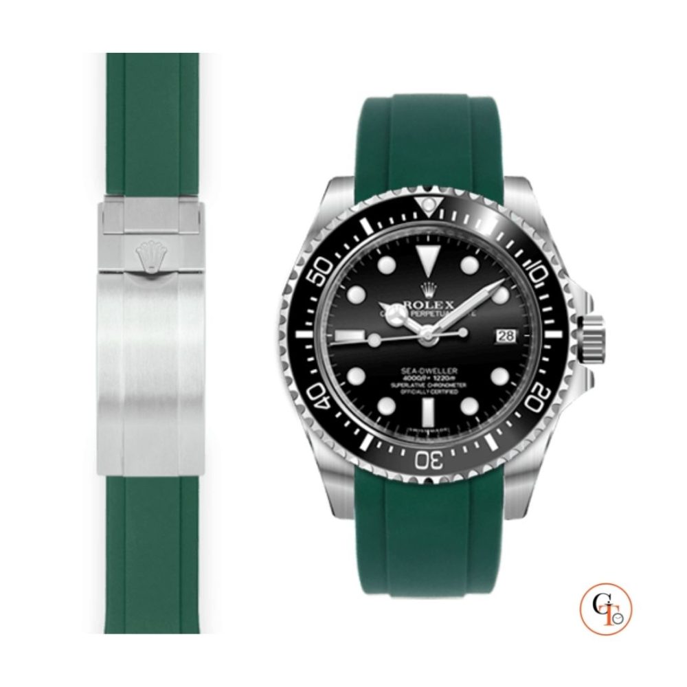 Watch Strap Everest Curved End Rubber Strap for Rolex Models Rolex